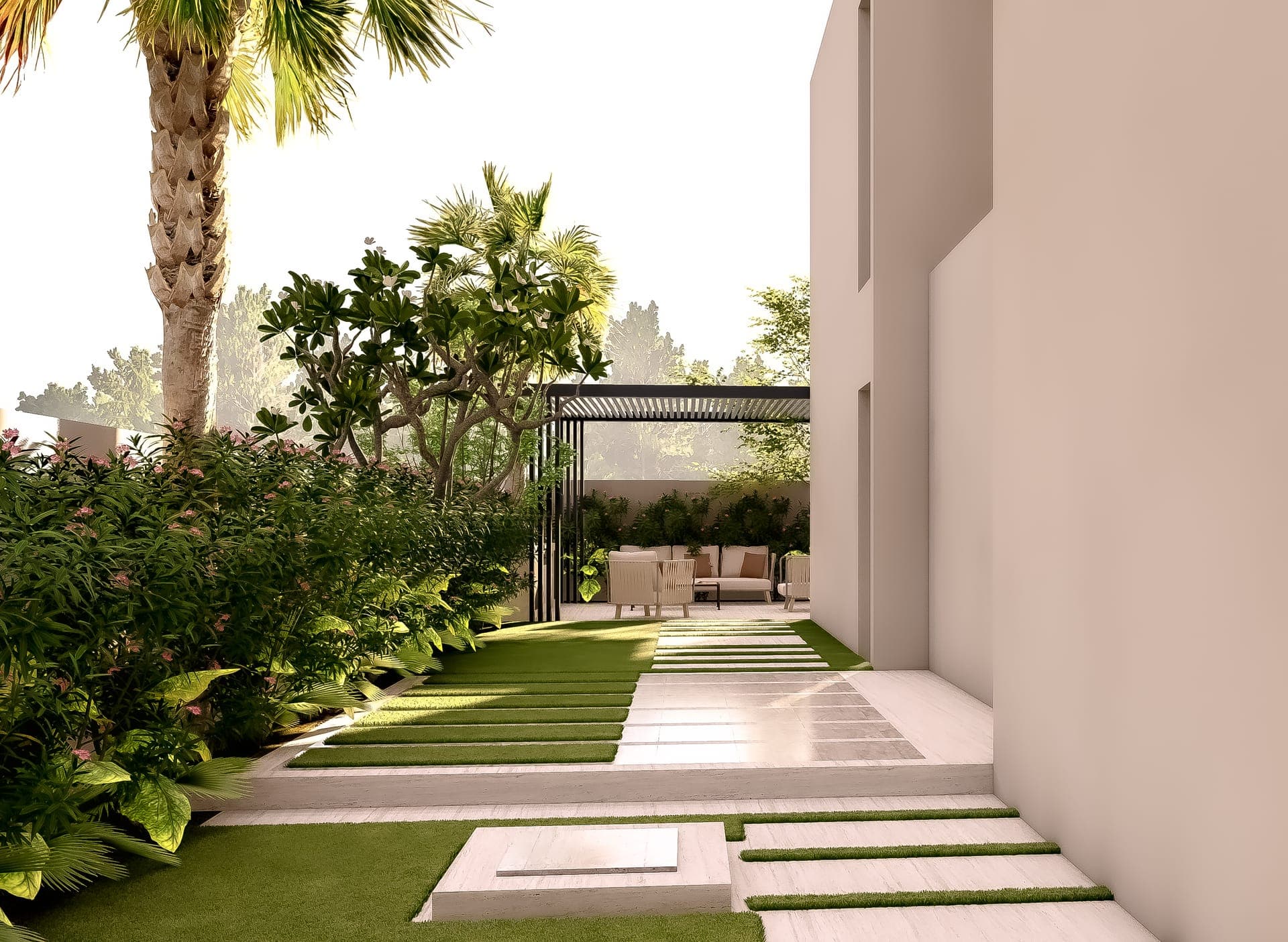 Modern Entrance Garden & Pathway